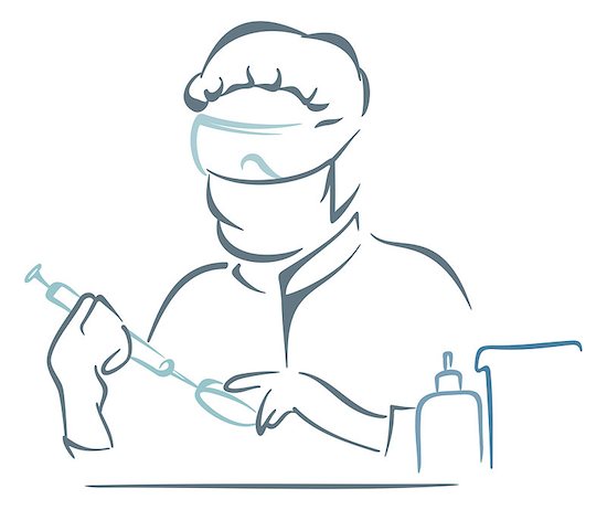An illustration of a doctor testing an enzyme in a lab.