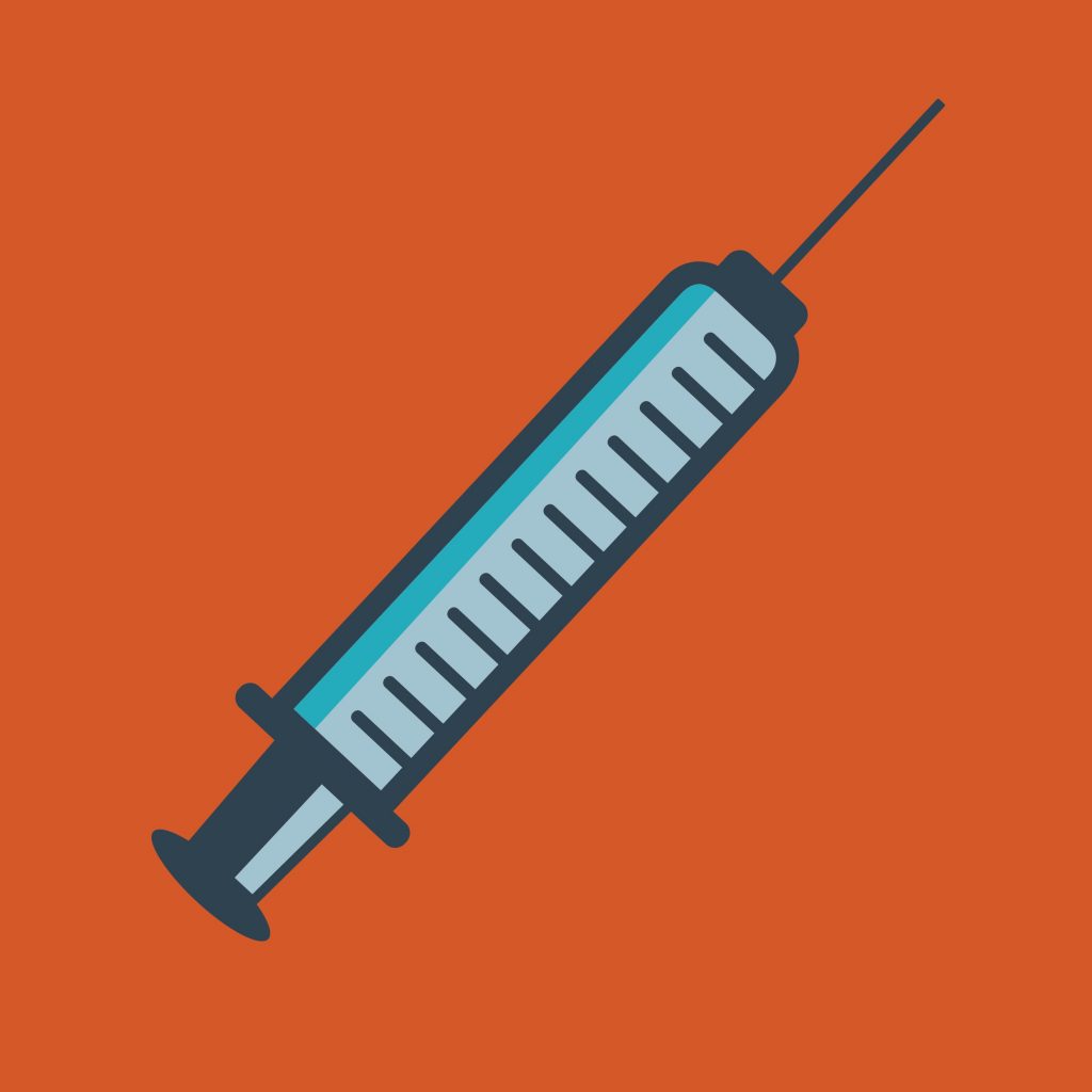 This is an illustration of a syringe. It's a symbol for HIV vaccine development.