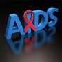 The word "AIDS," which is the last stage in the progression of HIV, is in 3D letters.